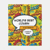 Das Comic für Retro Fun Cousin der Welt Fleecedecke (Vorderseite)