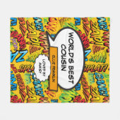 Das Comic für Retro Fun Cousin der Welt Fleecedecke (Vorderseite (Horizontal))