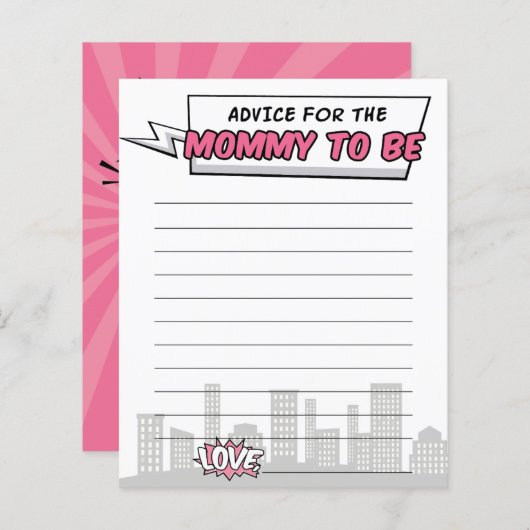 Das Comic ist ein Kinderbuch Superhero Babydusche  (Vorne/Hinten)