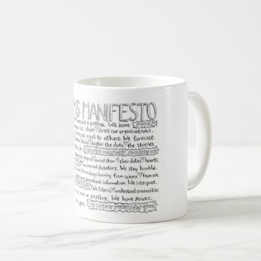 Das Comms Manifest - US-Englischversion Kaffeetasse (VorderseiteRechts)