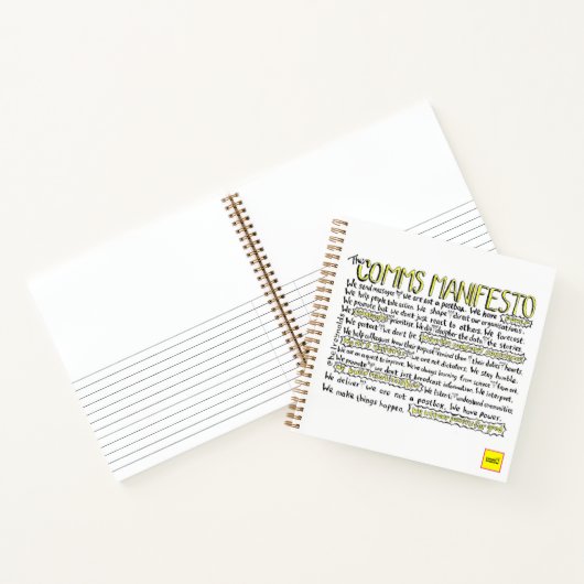 Das Comms Manifesto-Notizblock Notizblock (Innenseite)