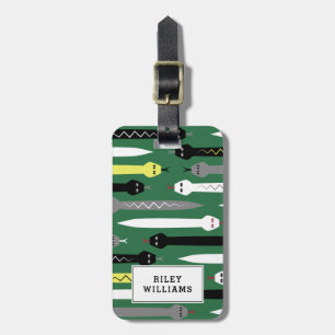 Das coole dunkelgrüne Schlangen-Muster - addieren Gepäckanhänger