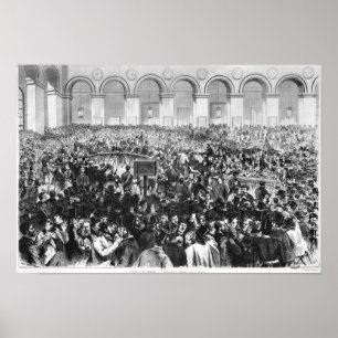 Das "Corbeille" an der Börse von Paris, 1873 Poster