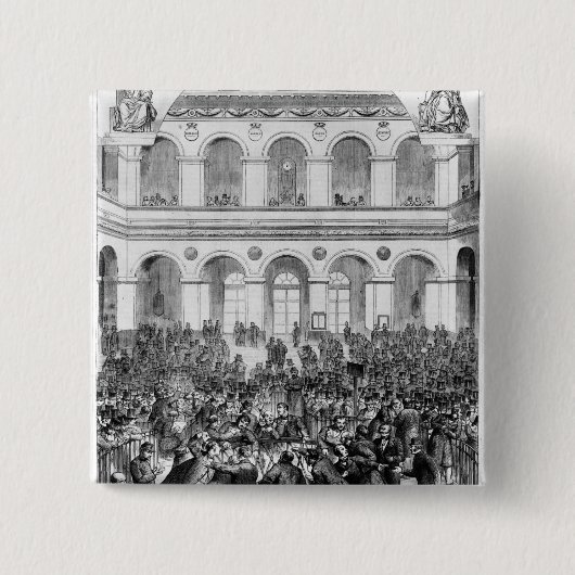 Das "Corbeille" an der Paris-Börse, 1873 Button (Vorderseite)