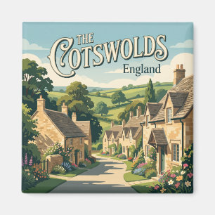 Das Cotswolds-Dorf Vintage Plakat England Magnet