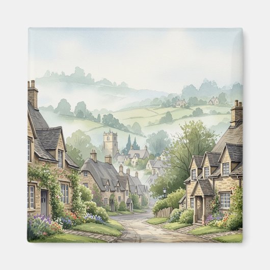 Das Cotswolds Village Misty Morning Magnet (Vorne)