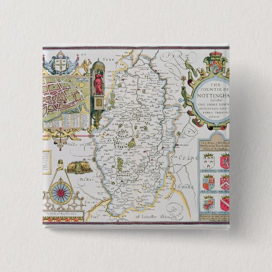 Das Countie von Nottingham, graviert durch Jodocus Button (Vorderseite)