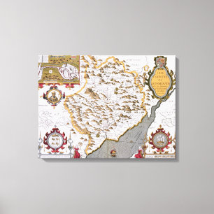 Das Countye von Monmouth, graviert durch Jodocus Leinwanddruck