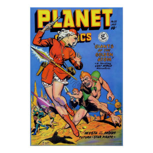 Das Cover von Planet Comics #55 Vintage Comic Poster