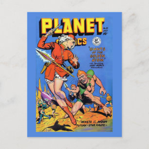 Das Cover von Planet Comics #55 Vintage Comic Postkarte