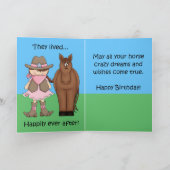 Das Cowgirl und der Frosch - PferdeGeburtskarte Karte (Innenseite)