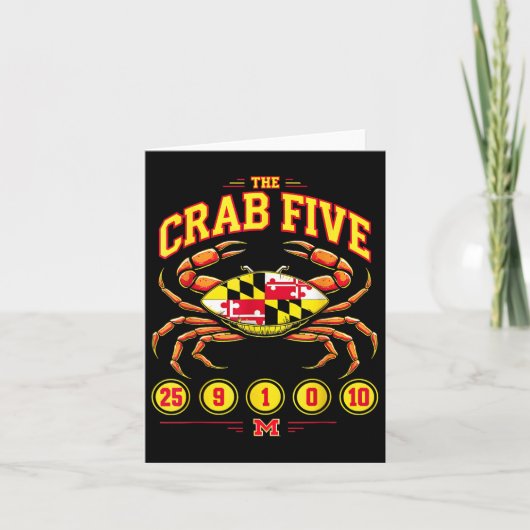 Das Crab Five Crab Flag Maryland Karte (Vorderseite)