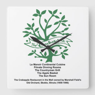 Das Crabapple Restaurant, Skokie, IL Quadratische Wanduhr