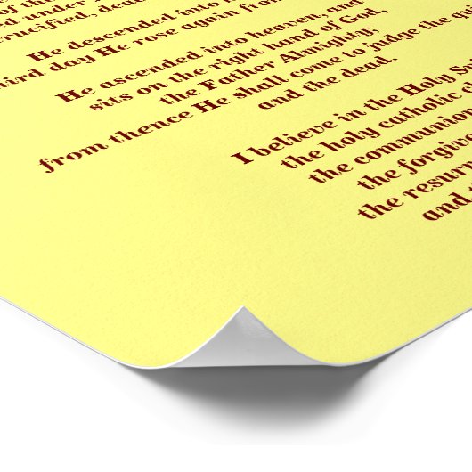 Das Credo der Apostel Poster (Ecke)