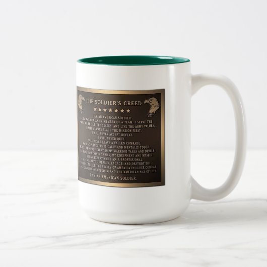 Das Credo des Soldaten Zweifarbige Tasse (Rechts)