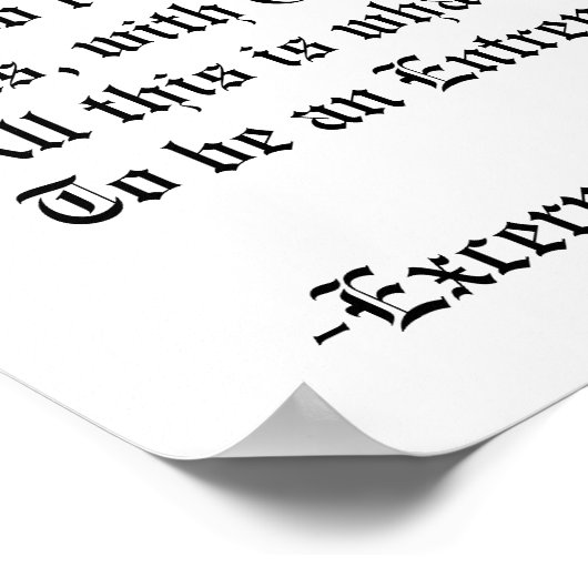 Das Credo des Unternehmers Poster (Ecke)