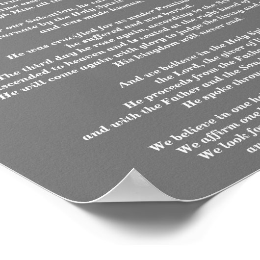 Das Credo von Nicene Poster (Ecke)