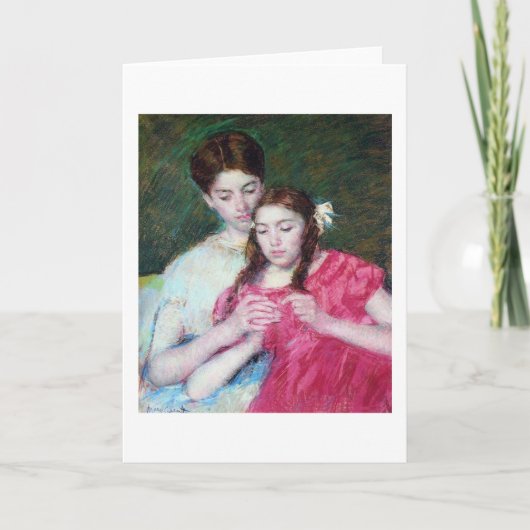 Das Crochet Lesson, Mary Cassatt Karte (Vorderseite)