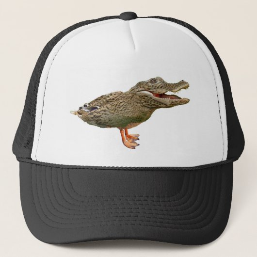 Das Crocoduck mit Füßen Truckerkappe (Vorderseite)