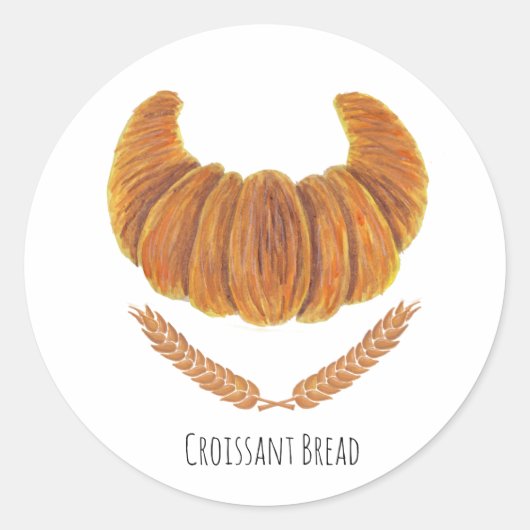 Das Croissant Brot Runder Aufkleber (Vorderseite)