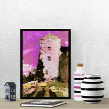 Das Crouching unter dem rosa Himmelssurrealisten W