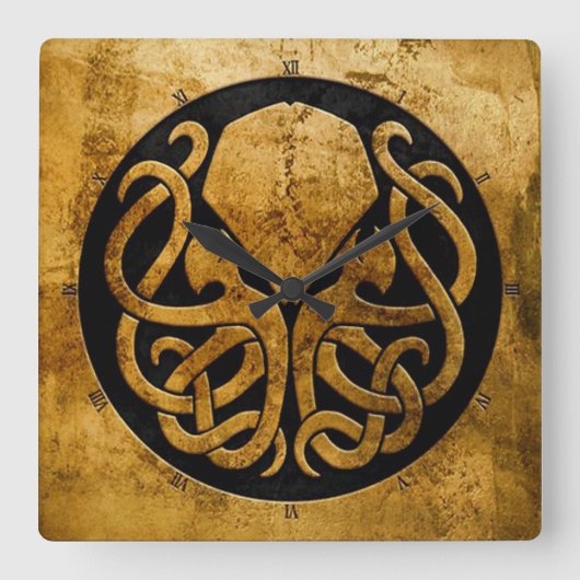 Das Cthulhu hungrig für Zeit Quadratische Wanduhr (Vorderseite)