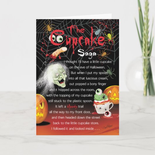 Das Cupcake Saga, Halloween-Gedicht Karte (Vorderseite)