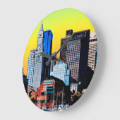 Das Custom House Boston USA Poster Große Wanduhr (Winkel)