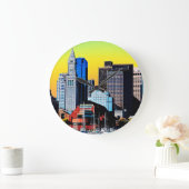 Das Custom House Boston USA Poster Große Wanduhr (Zuhause)