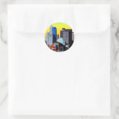 Das Custom House Boston USA Poster Runder Aufkleber (Tasche)
