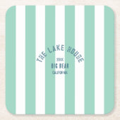 Das Custom Wappen Lake House Grüner Wasserstreifen Rechteckiger Pappuntersetzer (Vorderseite)