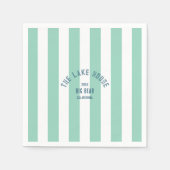 Das Custom Wappen Lake House Grüner Wasserstreifen Serviette (Vorderseite)