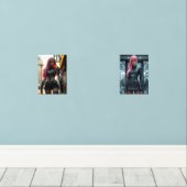 Das Cyber-Mädchen und die dystopische Zukunft Bilderwand Sets (Holzboden)