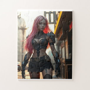 Das Cyber-Mädchen und die dystopische Zukunft Puzzle