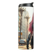 Das Cyber-Mädchen und die dystopische Zukunft Thermosbecher (Nach links gedreht)