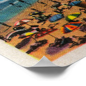 Das Cyclone Racer and Beach Crowds, Long Beach Poster (Ecke)