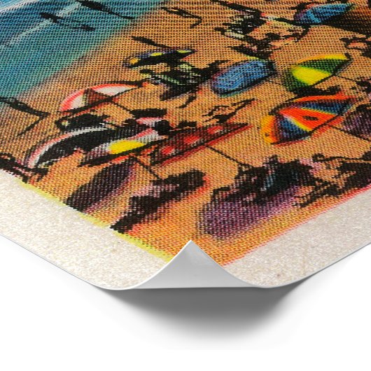 Das Cyclone Racer and Beach Crowds, Long Beach Poster (Ecke)