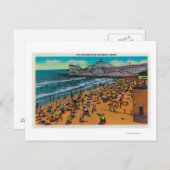 Das Cyclone Racer and Beach Crowds, Long Beach Postkarte (Vorne/Hinten)