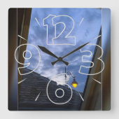 Das Dachfenster Quadratische Wanduhr (Vorderseite)