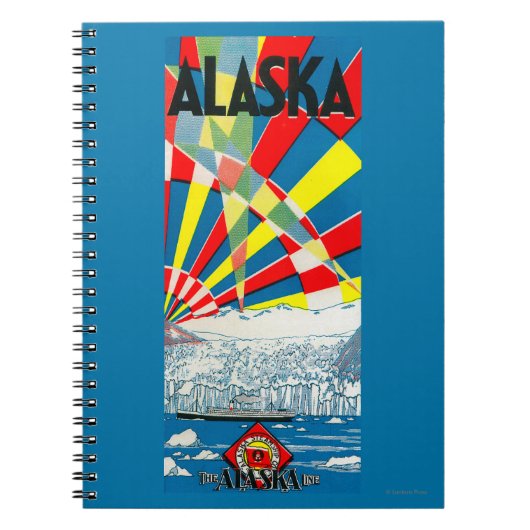 Das Dampfschiff-Poster der Alaska-Linie Notizblock (Vorderseite)