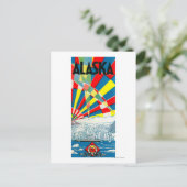 Das Dampfschiff-Poster der Alaska-Linie Postkarte (Stehend Vorderseite)