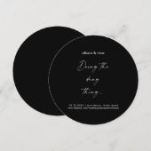 Das Dang-Ding-Round-Black-Wedding Save The Date (Vorne/Hinten)