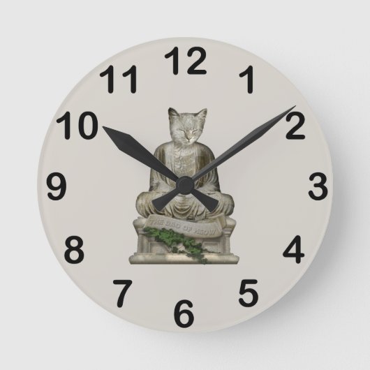 Das Dao der Meow-Uhr Runde Wanduhr (Vorderseite)
