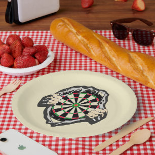 Das Dartboard auf der Brust! Tischset! Pappteller