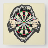 Das Dartboard auf der Brust! Tischset! Quadratische Wanduhr (Vorderseite)