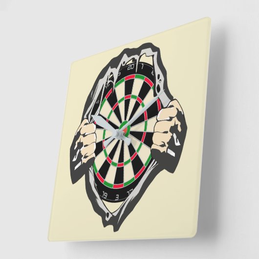 Das Dartboard auf der Brust! Tischset! Quadratische Wanduhr (Winkel)