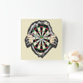 Das Dartboard auf der Brust! Tischset! Quadratische Wanduhr (Zuhause)