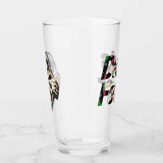 Das Dartboard auf Ihrer Brust Darts Fieber Glas (Links)