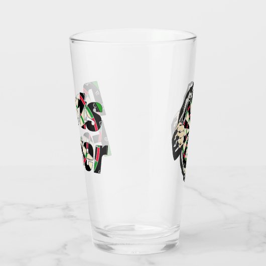 Das Dartboard auf Ihrer Brust Darts Fieber Glas (Rechts)