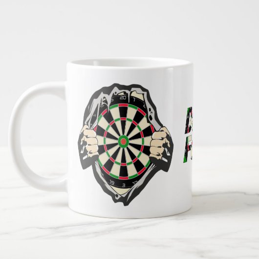 Das Dartboard auf Ihrer Brust Darts Fieber Jumbo-Tasse (Links)